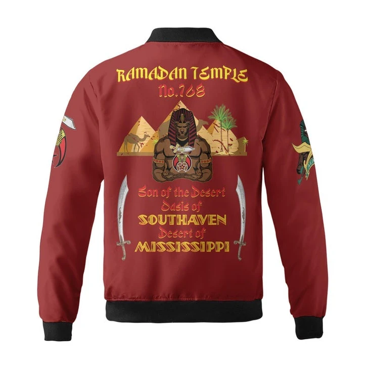 Custom Temple Name Nobles Mystic Shrine AEAONMS Son of the Desert 3D Bomber Jacket Size S-5XL