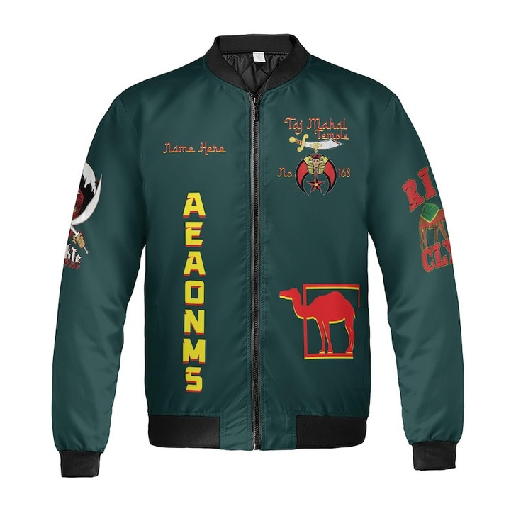 Custom Temple Name Nobles Mystic Shrine AEAONMS Temple Scene 3D Bomber Jacket Size S-5XL