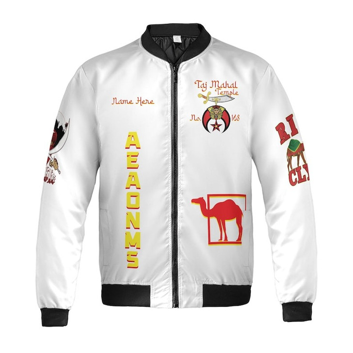 Custom Temple Name Nobles Mystic Shrine AEAONMS Temple Scene 3D Bomber Jacket Size S-5XL