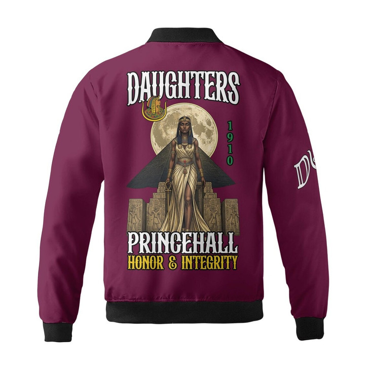 Personalized Court Name DOI Prince hall Daughters 1910 Honor & Integrity 3D Bomber Jacket Size S-5XL