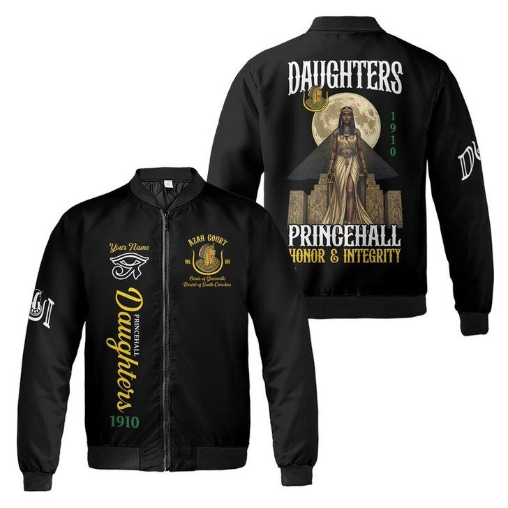 Personalized Court Name DOI Prince hall Daughters 1910 Honor & Integrity 3D Bomber Jacket Size S-5XL