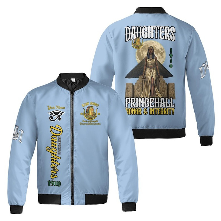 Personalized Court Name DOI Prince hall Daughters 1910 Honor & Integrity 3D Bomber Jacket Size S-5XL