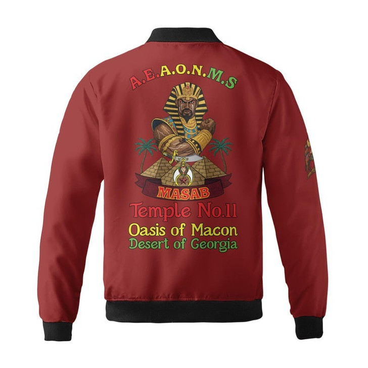 Custom Temple Name Nobles Mystic Shrine AEAONMS King Desert Prince Hall Shriner 3D Bomber Jacket Size S-5XL