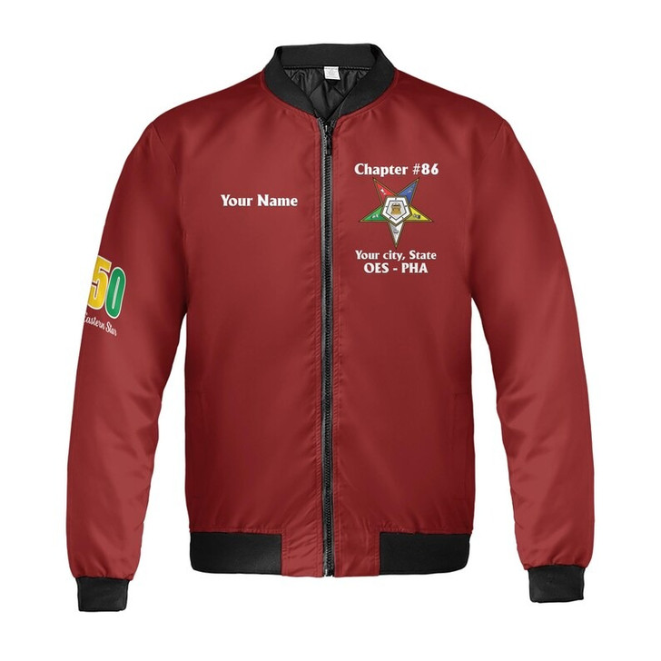 Customized Name Order Of The Eastern Star OES Permissiom To Shine Fatal Diva 3D Bomber Jacket Size S-5XL