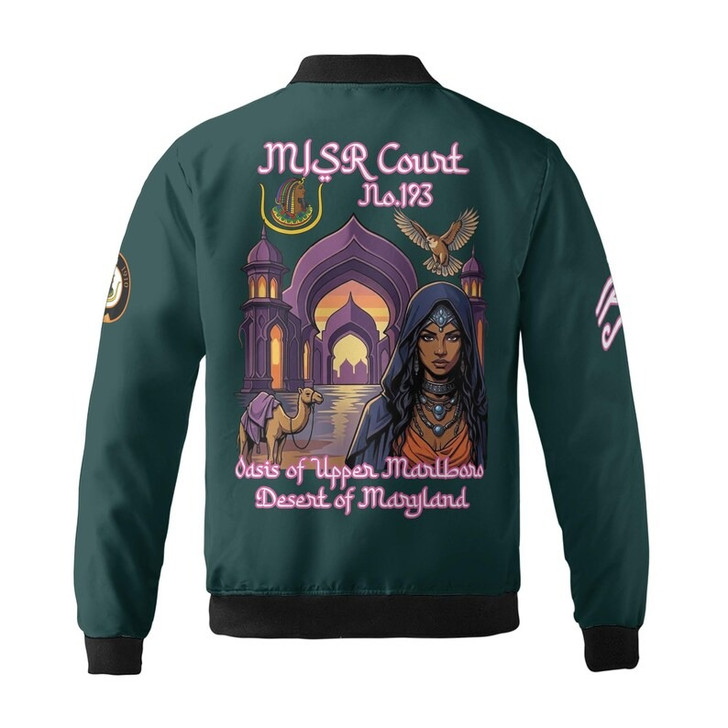 Personalized Court Name DOI Daughters Of Isis Purple Lady Shriners AEAONMS 3D Bomber Jacket Size S-5XL