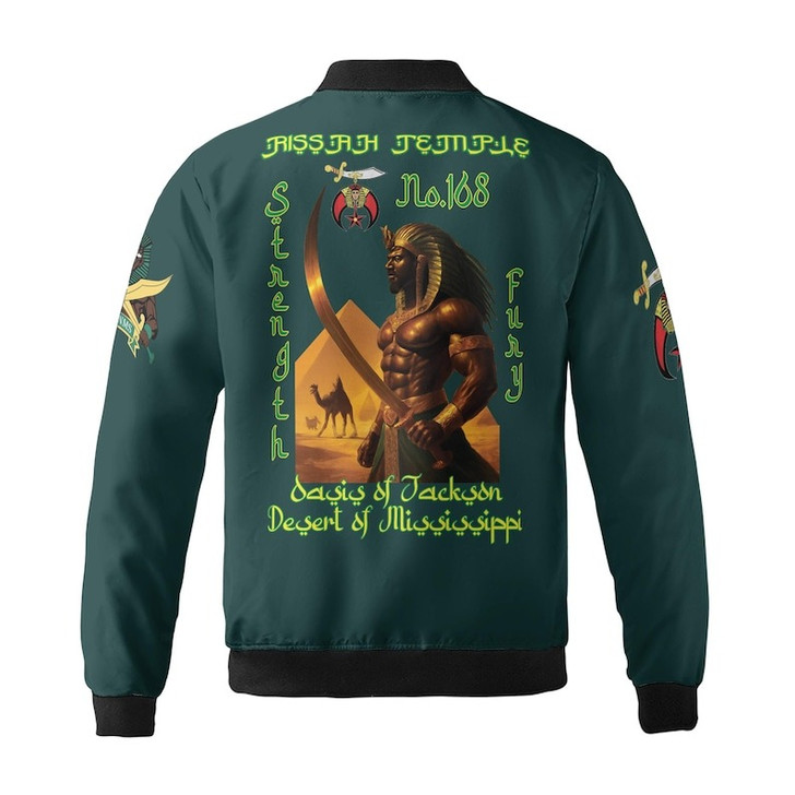Custom Temple Name Nobles Mystic Shrine AEAONMS Strength & Fury Freemasonry 3D Bomber Jacket Size S-5XL