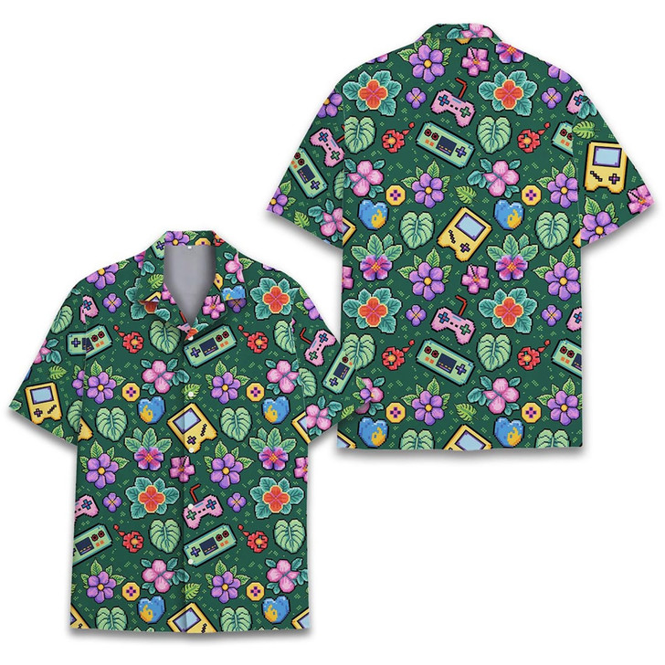 Retro Pixel Art Game Console Hawaiian Shirt S-5XL