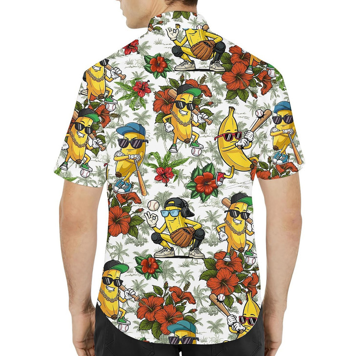 Funny Banana Baseball Tropical Hawaiian Shirt S-5XL