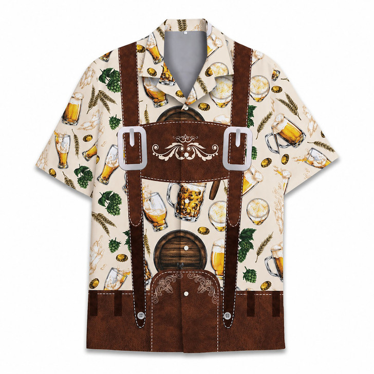 Funny Oktoberfest German Beer Costume Hawaiian Shirt S-5XL