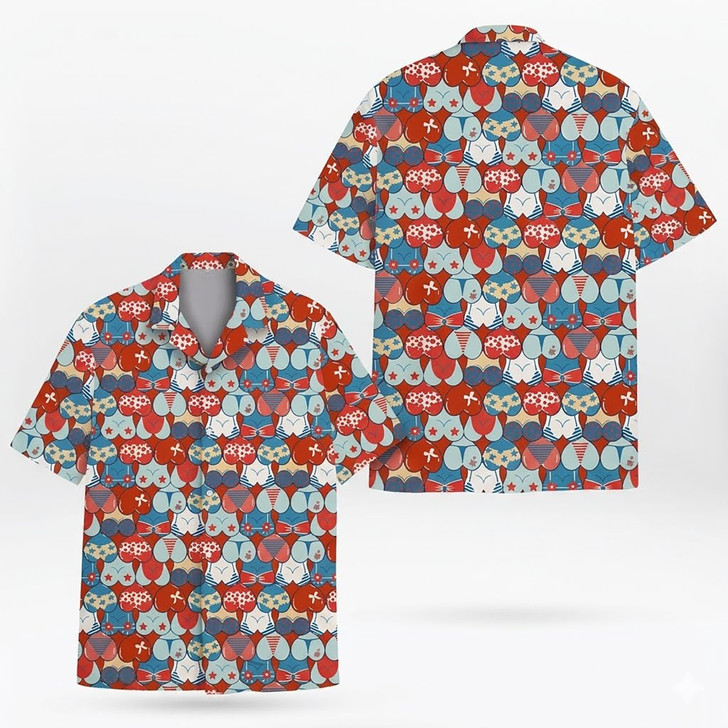 Funny Bikini Swimsuit Patriotic Hawaiian Shirt S-5XL
