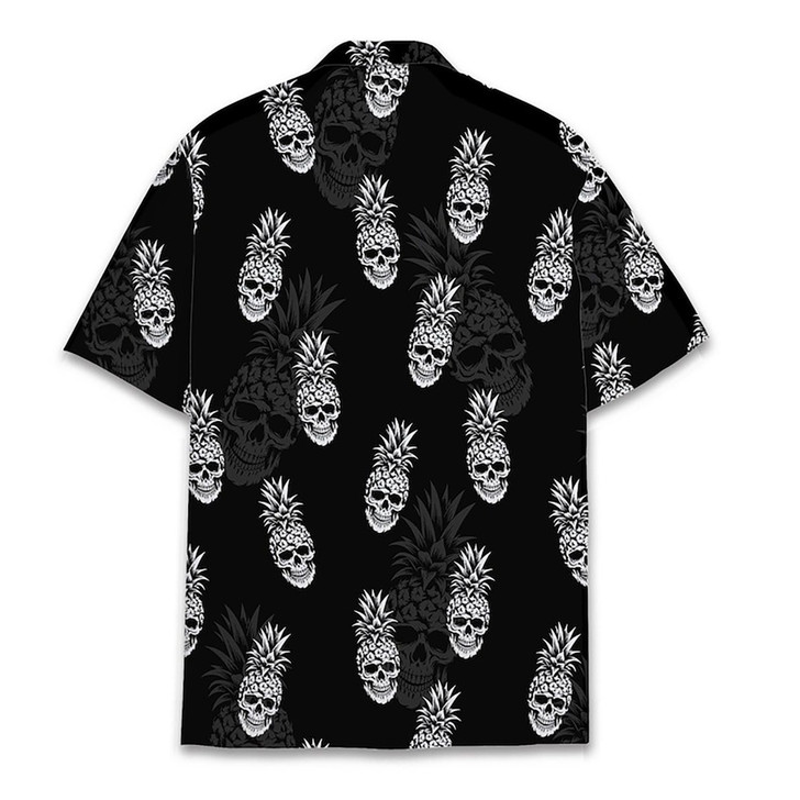 Tropical Fruits Pineapple Skull Beach Hawaiian Shirt S-5XL