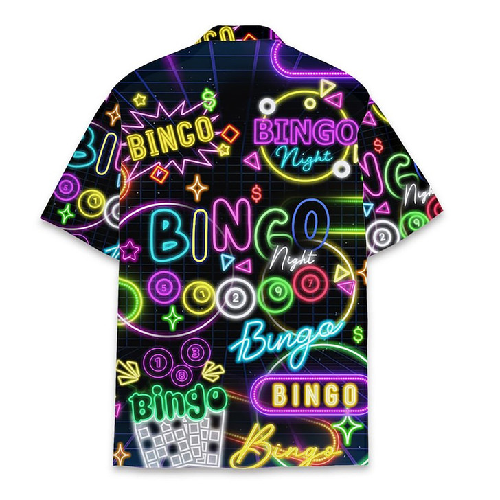 Neon Colorful Bingo Print Hawaiian Shirt S-5XL