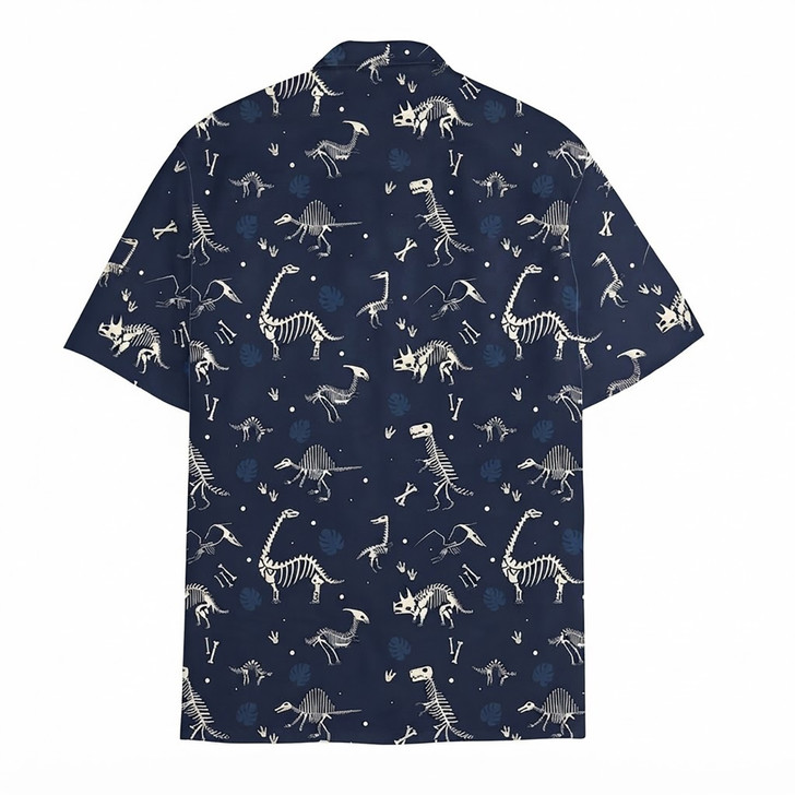 Vintage Dinosaur Skeleton Jurassic Hawaiian Shirt S-5XL