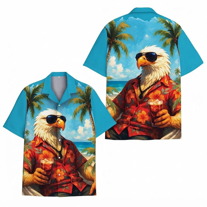 Patriotic Animal Tropical Novelty Hawaiian Shirt S-5XL
