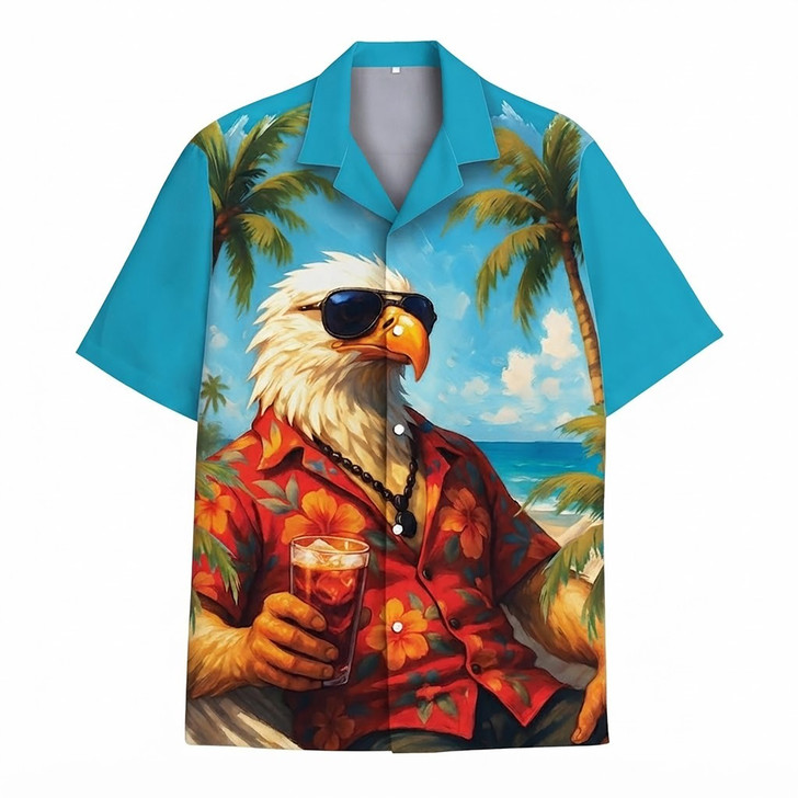Patriotic Animal Tropical Novelty Hawaiian Shirt S-5XL