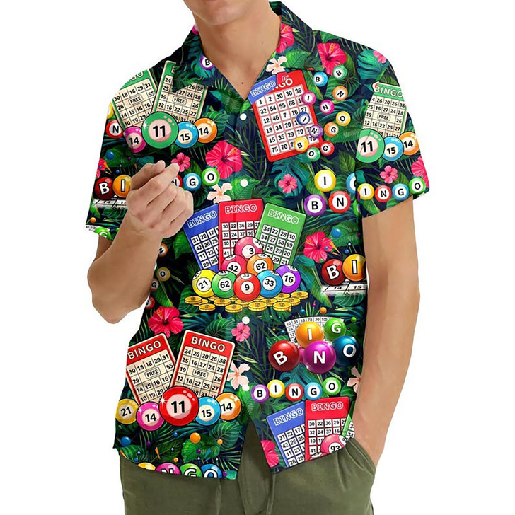 Funny Bingo Lucky Game Summer Party Hawaiian Shirt S-5XL