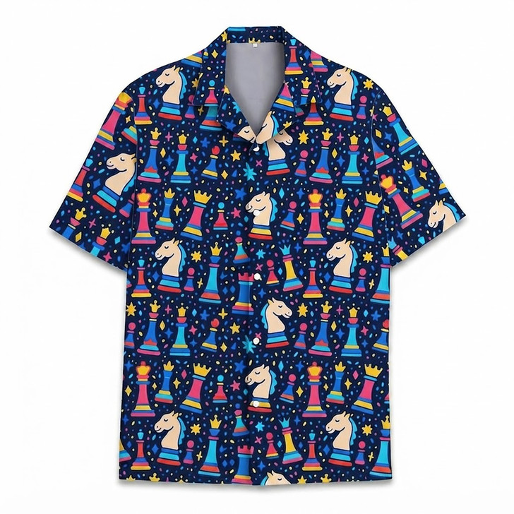 Colorful Chess Piece Funny Summer Hawaiian Shirt S-5XL