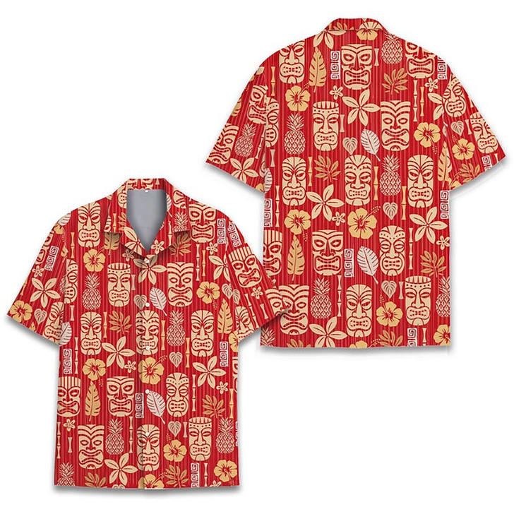 Colorful Tiki Vibrant Tropical Summer Hawaiian Shirt S-5XL