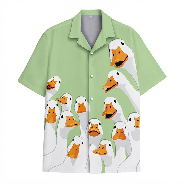 Funny Goose Duck Cute Farm Bird Hawaiian Shirt S-5XL