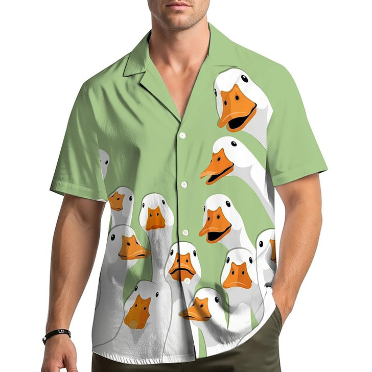 Funny Goose Duck Cute Farm Bird Hawaiian Shirt S-5XL