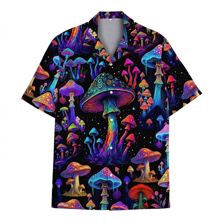Colorful Abstract Mushroom Festival Hawaiian Shirt S-5XL