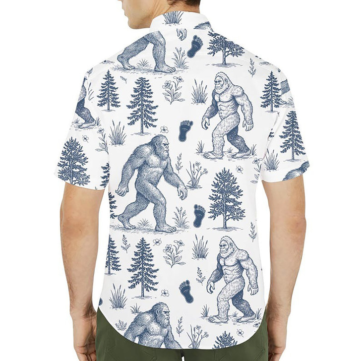 Funny Bigfoot Sasquatch Vintage Yeti Hawaiian Shirt S-5XL