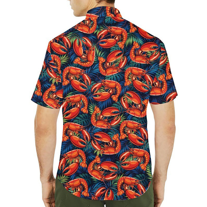 Lobster Seafood Crawfish Summer Beach Hawaiian Shirt S-5XL