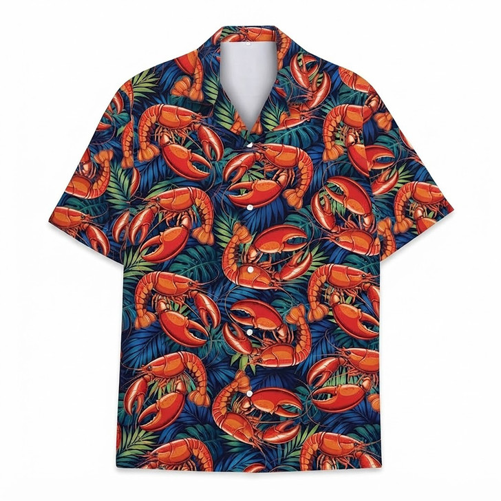 Lobster Seafood Crawfish Summer Beach Hawaiian Shirt S-5XL