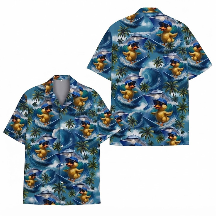 Funny Cruise Rubber Duck Cute Summer Beach Hawaiian Shirt S-5XL