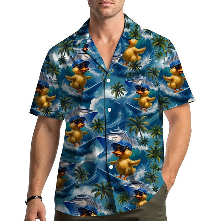 Funny Cruise Rubber Duck Cute Summer Beach Hawaiian Shirt S-5XL