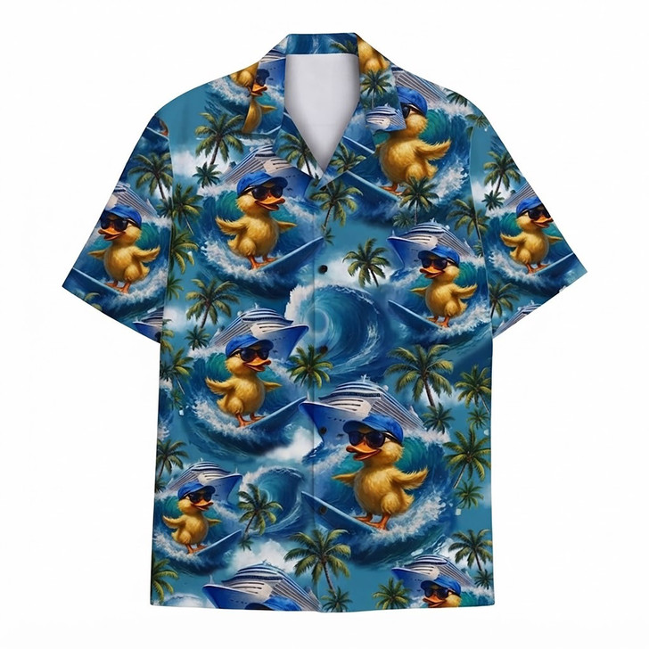 Funny Cruise Rubber Duck Cute Summer Beach Hawaiian Shirt S-5XL