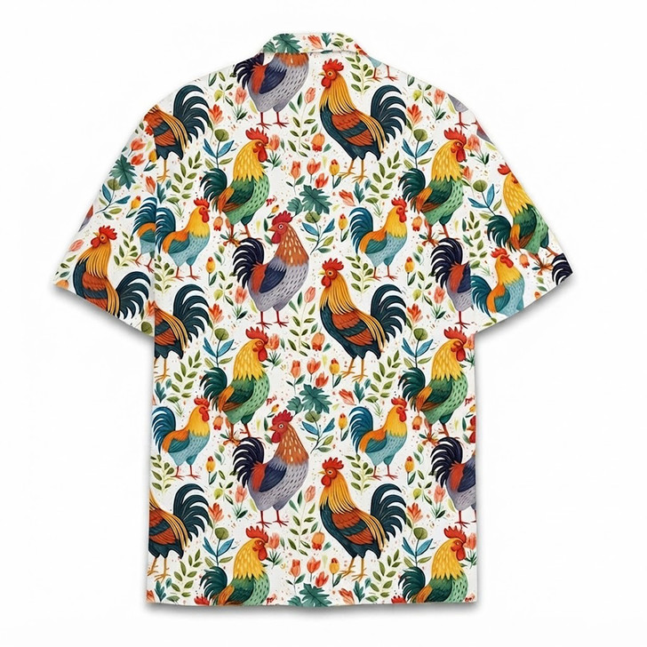 Tropical Rooster Funny Farm Animal Summer Beach Hawaiian Shirt S-5XL