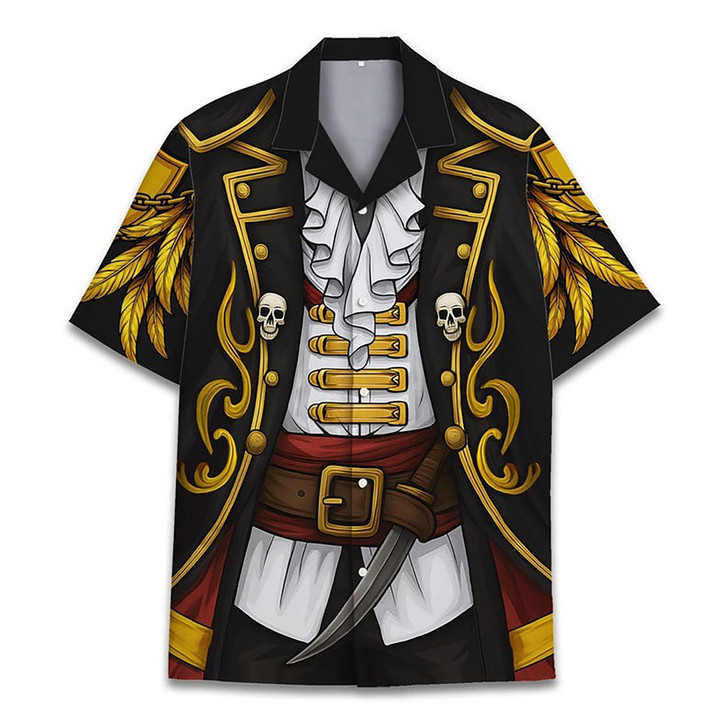 Funny Pirate Captain Costume Novelty Beach Hawaiian Shirt S-5XL