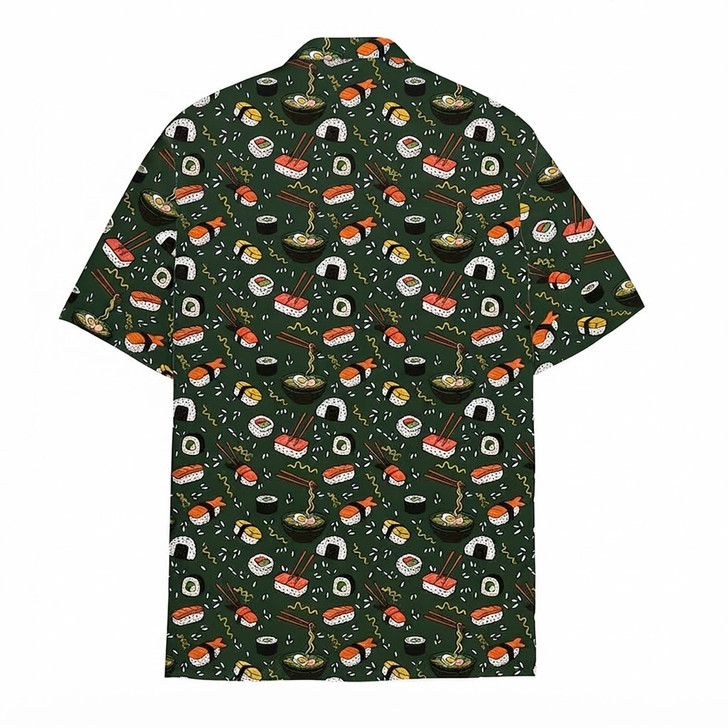 Japanese Food Sushi Ramen Pattern Summer Hawaiian Shirt S-5XL