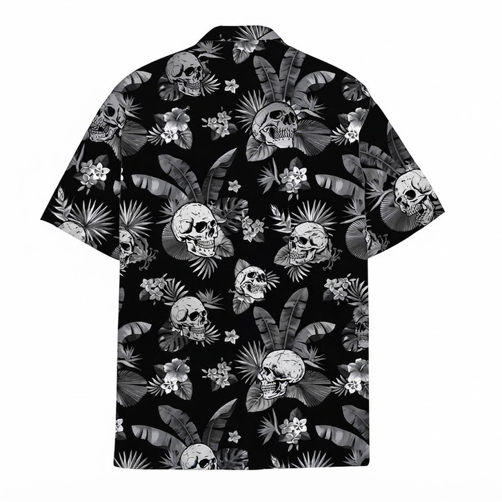 Vintage Skull Retro Gothic Tropical Summer Hawaiian Shirt S-5XL