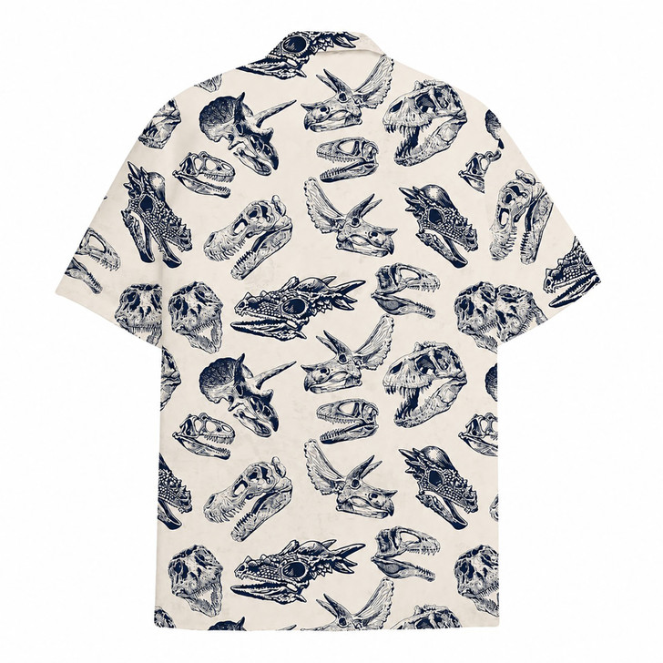 Dinosaur Skull Vintage Jurassic Summer Hawaiian Shirt S-5XL