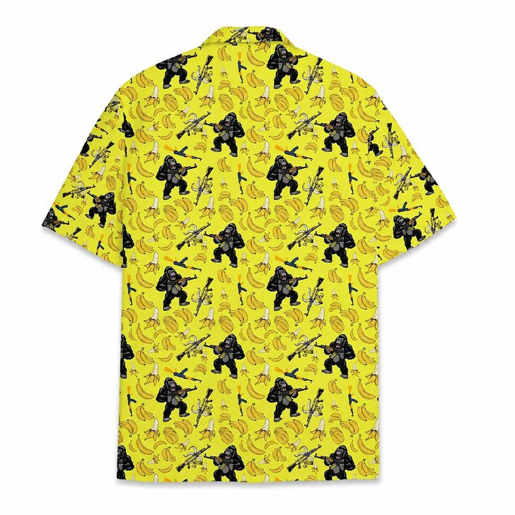 Bigfoot Hunting Banana Funny Sasquatch Jungle Hawaiian Shirt S-5XL