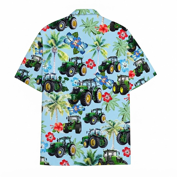 Tropical Farmer Farming Tractor Hawaiian Shirt S-5XL