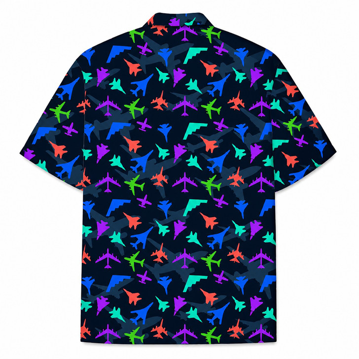 Airplane Colorful Aviation Pilot Vacation Hawaiian Shirt S-5XL