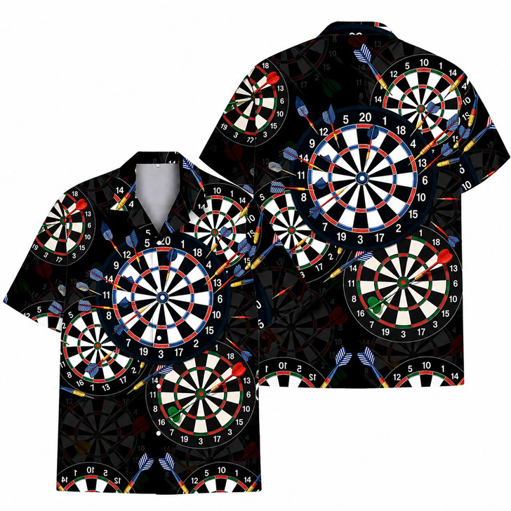 Funny Dartboard Darts Game Bar Pub Party Hawaiian Shirt S-5XL