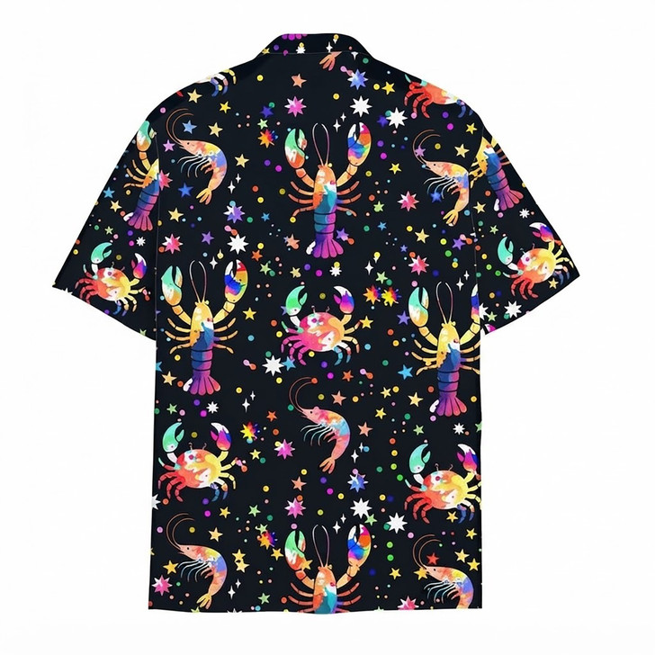 Colorful Rainbow Lobster Crab Sea Creature Hawaiian Shirt S-5XL