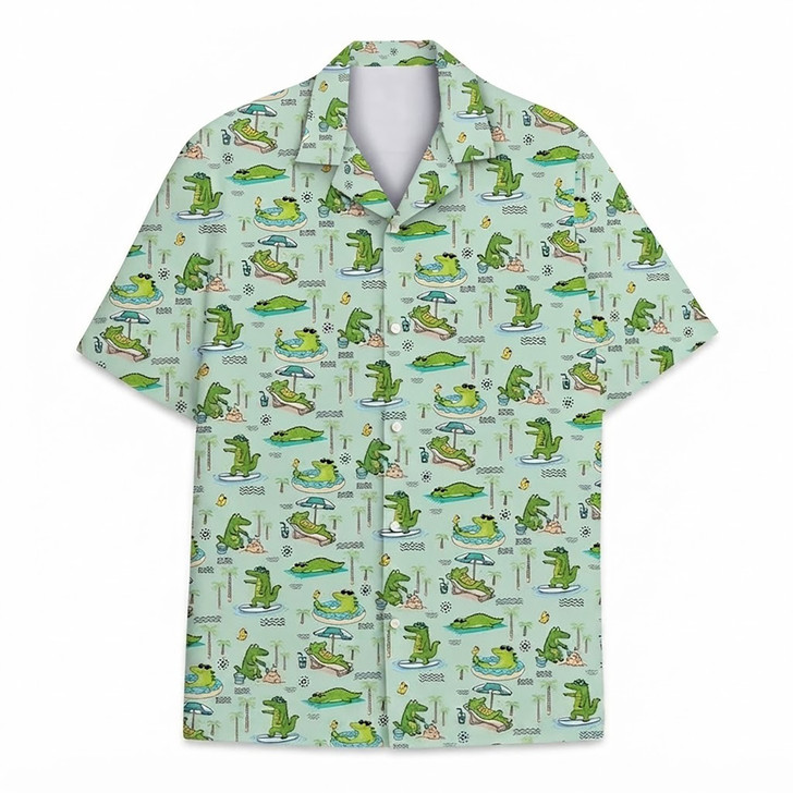 Funny Alligator Tropical Jungle Beach Hawaiian Shirt S-5XL