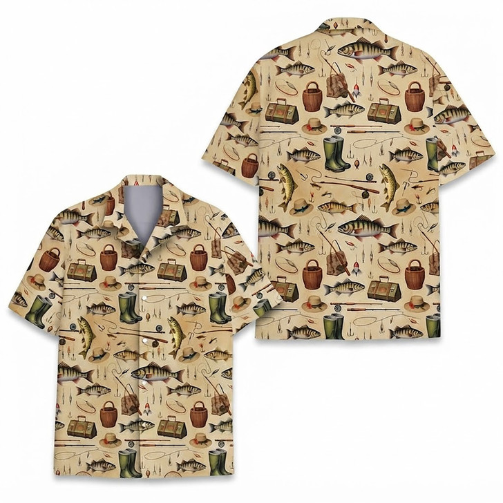 Vintage Fisherman Deep Sea Fishing Summer Hawaiian Shirt S-5XL