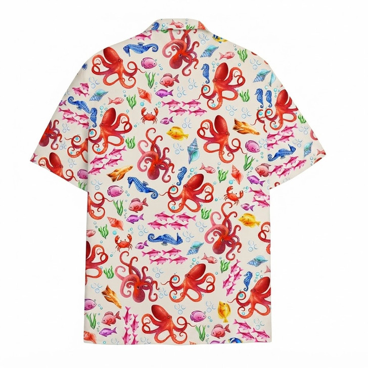 Ocean Octopus Marine Life Beach Hawaiian Shirt S-5XL