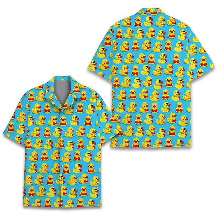 Cute Rubber Duck Summer Beach Hawaiian Shirt S-5XL