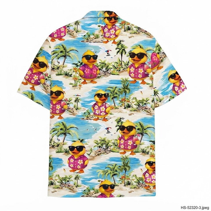 Summer Tropical Rubber Duck Beach Hawaiian Shirt S-5XL