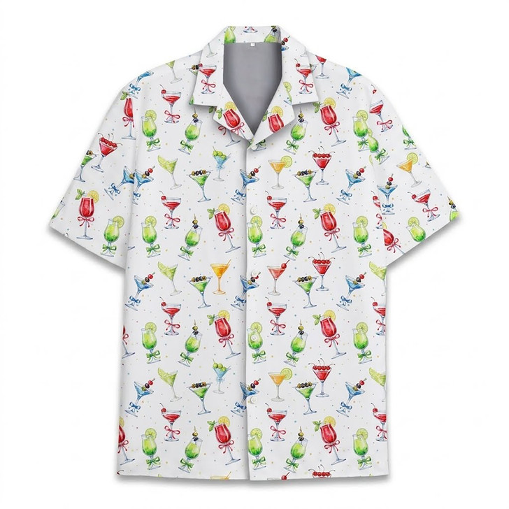 Tropical Cocktail Limes Summer Beach Hawaiian Shirt S-5XL