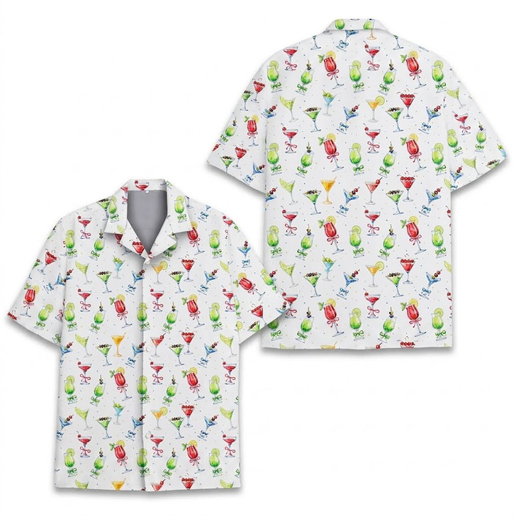 Tropical Cocktail Limes Summer Beach Hawaiian Shirt S-5XL