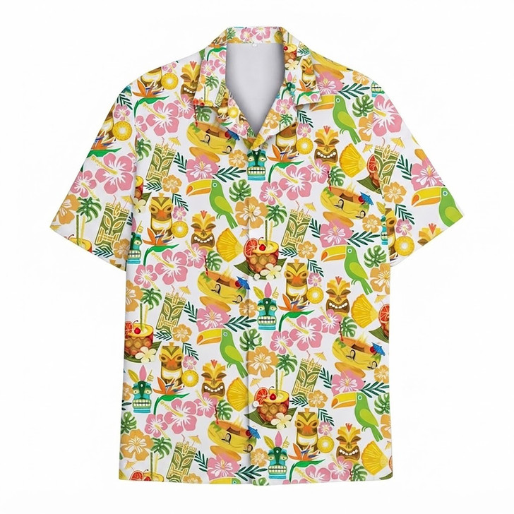Floral Tiki Tropical Flower Hawaiian Shirt S-5XL