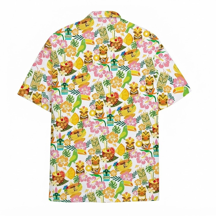 Floral Tiki Tropical Flower Hawaiian Shirt S-5XL